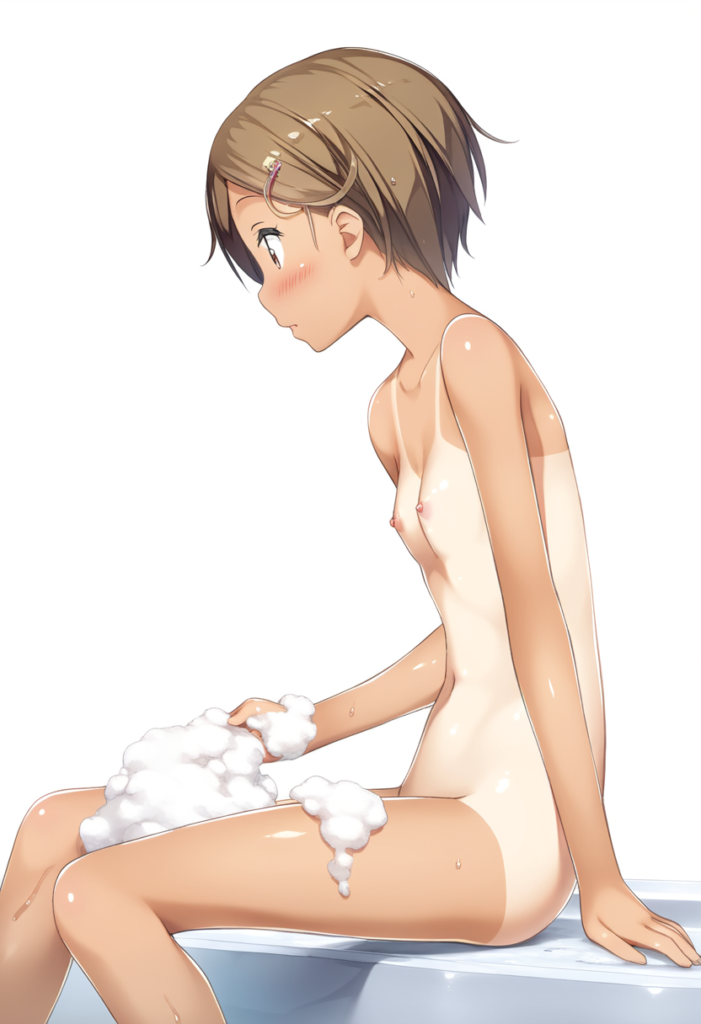 Yuna washes her body